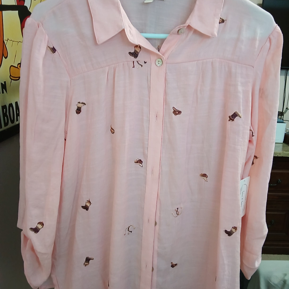 Fig and Flower Light Pink Blouse